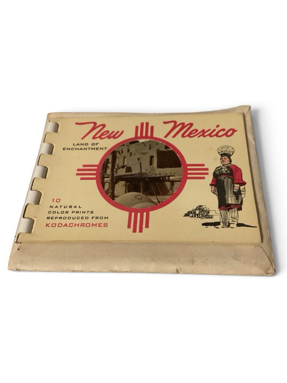 1953 Souvenir Album Petley Studios New Mexico 10 Color Print  + Envelope